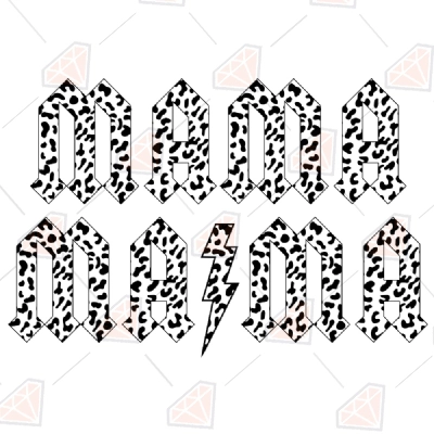 Bolt Mama Leopard SVG Cut Files, ACDC Mama SVG | PremiumSVG