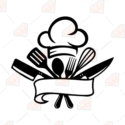 Chef Logo SVG, Culinary Monogram SVG for Cricut & Silhouette | PremiumSVG
