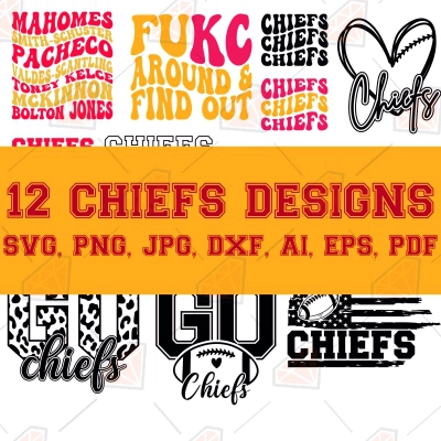 Chiefs SVG Bundle, Kansas City Chiefs SVG Files for Cricut Designs