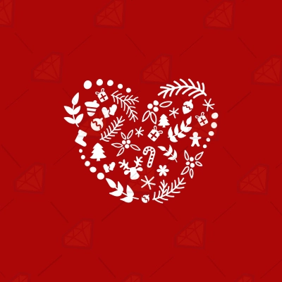 Christmas Heart SVG with Christmas Elements | PremiumSVG