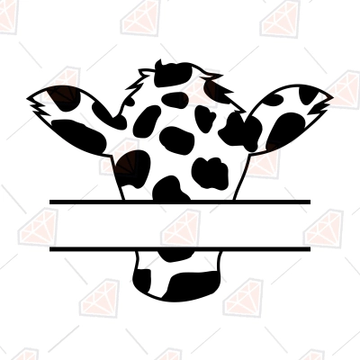 Cow Print Monogram SVG, Cow Head | PremiumSVG