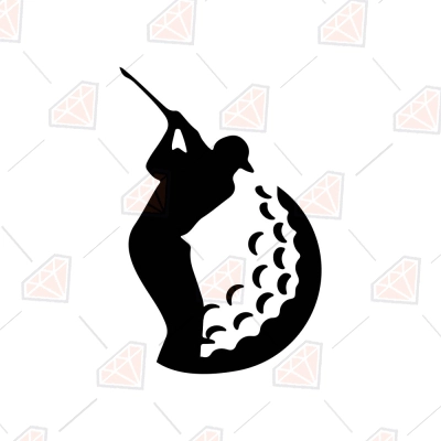 Golf Club SVG, Golf Ball Silhouette Vector PremiumSVG