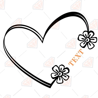 Heart Monogram Flower SVG Cut File | PremiumSVG