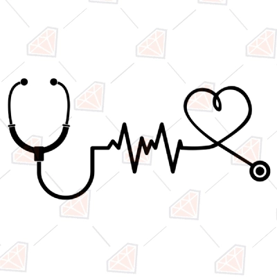 Black Nurse Stethoscope Heartbeat SVG Cut File | PremiumSVG