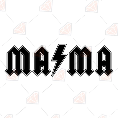 Mama ACDC SVG, Mama with Lightning Bolt SVG Cut File | PremiumSVG