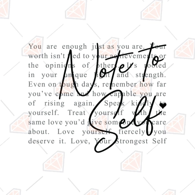 Note to Self SVG Art, Inspirational Quotes SVG | PremiumSVG
