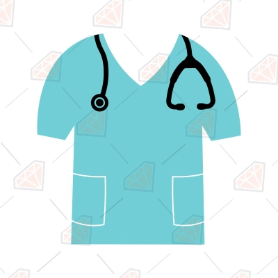 Nurse Scrub with Stethoscope SVG, Medical SVG | PremiumSVG