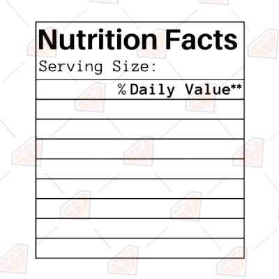 Personalized Nutrition Facts Svg Custom Text Nutrition Svg Nutrition Facts  Clipart Custom Label Svg Eps Png Dxf Pdf Svg for Cricut 