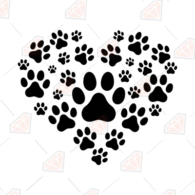 Paw Print Heart SVG design | PremiumSVG