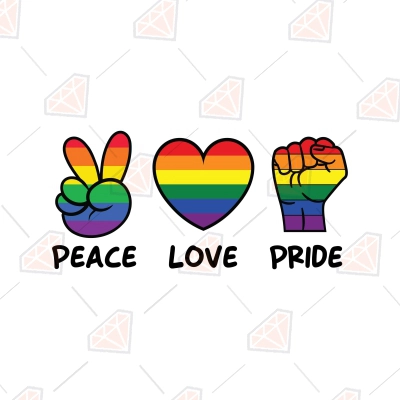 Peace Love Pride SVG with Fist, LGBTQ | PremiumSVG