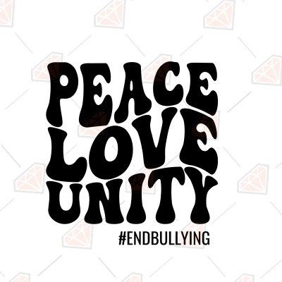 Peace Love Unity SVG Cut File, Endbullying SVG | PremiumSVG