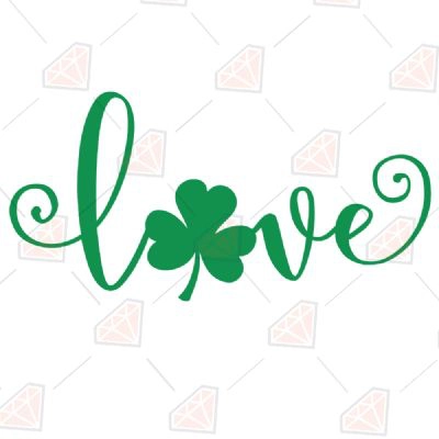 Shamrock Love SVG Cut File, St Patricks Day Design | PremiumSVG