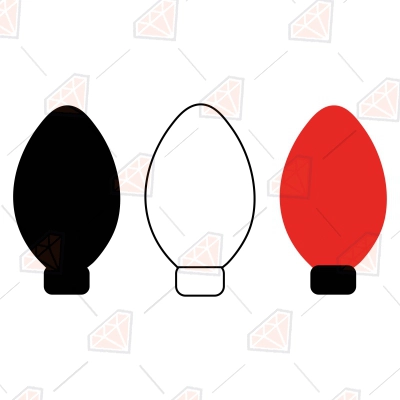 Christmas Lights Bulbs SVG Cut File, Clipart | PremiumSVG