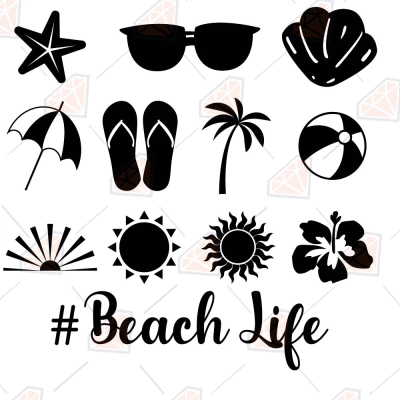 Summer Beach SVG Bundle, Beach Life SVG Instant Download | PremiumSVG