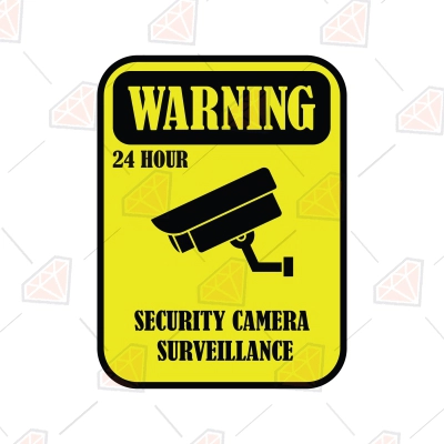 Warning CCTV Sign SVG, Video CCTV SVG Vector Files | PremiumSVG