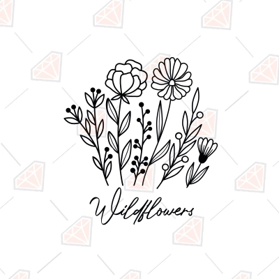 Wildflowers Bunch SVG, Wildflower Bouquet SVG Instant Download | PremiumSVG