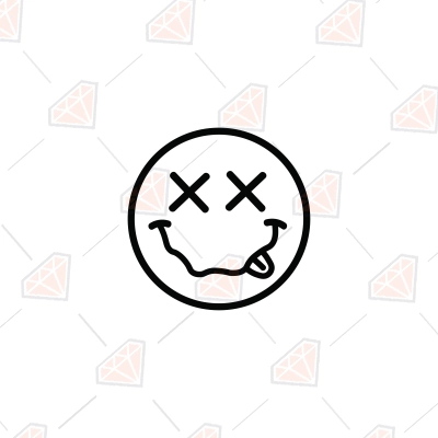 Smiley Face SVG with X Eyes and Tongue Out | PremiumSVG