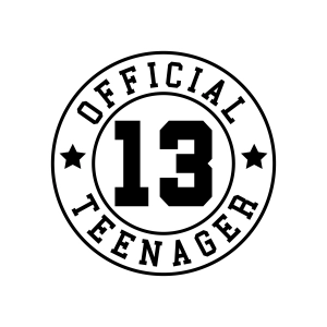 13 Official Teenager Circle SVG, 13th Birthday SVG Birthday SVG