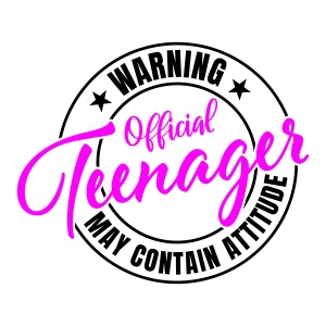 13th Birthday SVG, Warning Official Teenager May Contain Attitude SVG Birthday SVG