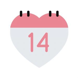 Free 14 February Heart Calendar SVG Valentine's Day SVG