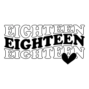 18th Birthday SVG, Eighteen SVG for Shirt Birthday SVG