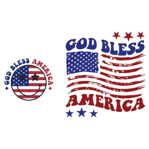 God Bless America SVG Files, 2 Designs 4th Of July SVG