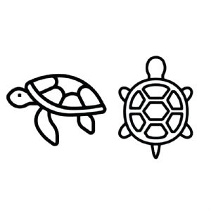 2 Turtles SVG Files, Turtles Vector Instant Download Sea Life and Creatures SVG