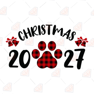 2027 Christmas with Paw SVG – Pet Christmas Cut File