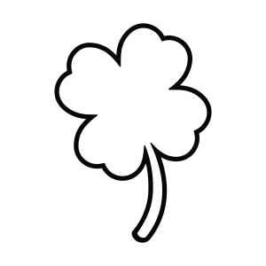 4 Leaf Clover Outline SVG, Lucky Clover SVG Vector Files St Patrick's Day SVG