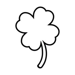 4 Leaf Clover Outline SVG, Lucky Clover SVG Vector Files