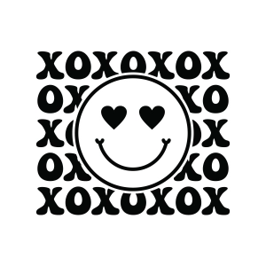 Xoxo Smiley Face SVG, Hugs and Kisses SVG Cut File Xoxo SVG