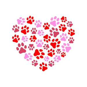 Paw Heart SVG Cut File, Dog Love Valentine's Day SVG, Cat Mom, Dog Mom SVG Valentine's Day SVG