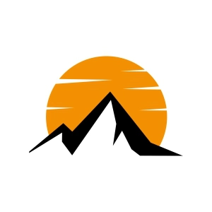Sunset with Mountain SVG, Sunset SVG on Mountain Silhouette Mountain SVG