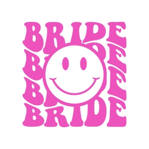 Bride Smiley Face SVG, Retro Bride SVG Design Wedding SVG