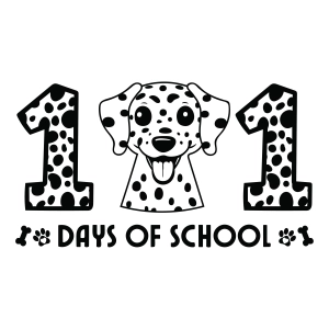 101 Days Of School SVG with Dalmatian, Trendy 101 Days of School SVG School SVG