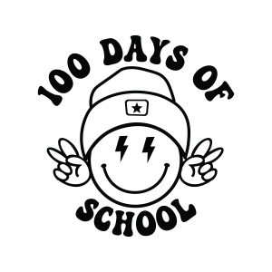 100 Days of School SVG with Smiley Face, Retro 100 Days Of School SVG Teacher SVG