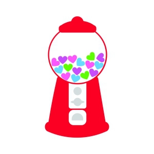 Valentines Day Gumball Machine SVG File Valentine's Day SVG