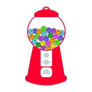 Gumball Machine PNG with Smiley Faces, Trendy Valentine's Day PNG, SVG Valentine's Day SVG