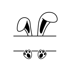 Easter Bunny SVG with Name for Cricut, Easter Monogram SVG Bunnies SVG