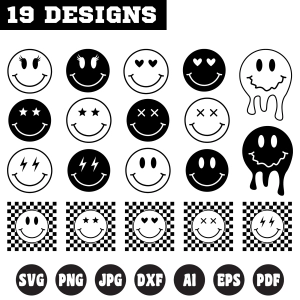 Retro Smiley Face SVG, Smiling Face SVG Bundle Smiley Face SVG