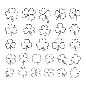 Shamrock Outline SVG Bundle, Cricut, Shamrock SVG Cut Files St Patrick's Day SVG