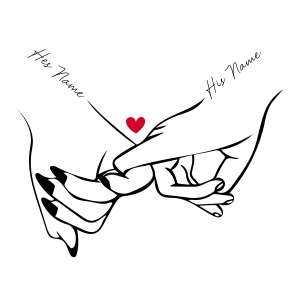 Pinky Promise SVG, Couple Hands SVG Valentine's Day SVG