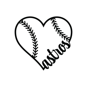 Astros SVG, Astros SVG with Heart Baseball SVG