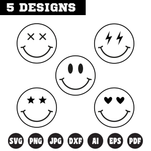 Smiley Faces Bundle SVG, Smiley Face for Cricut Smiley Face SVG