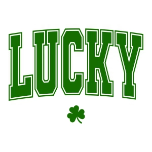 Lucky SVG with Varsity Font, St Patricks Day SVG St Patrick's Day SVG