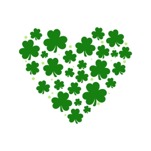Shamrock Heart SVG, Clover Heart SVG Cricut Files Shamrock SVG