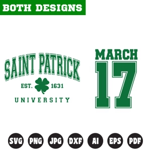 Saint Patrick Day University SVG, Est 1631 SVG St Patrick's Day SVG