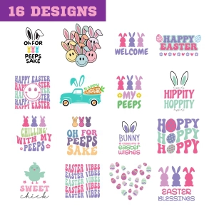 Retro Easter SVG Bundle, Easter Day SVG Cut Files Easter Day SVG