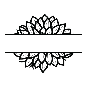 Dahlia Flower Monogram SVG, Dahlia SVG Cut File Flower SVG
