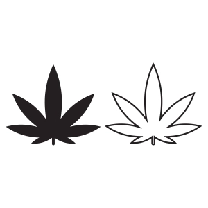 Marijuana Leaf SVG, Marijuana Silhouette & Outline Flower SVG